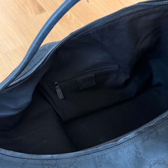 Gucci Authentic Black Nylon/Leather GG Pattern Hobo Bag, with dust bag - Picture 8 of 16